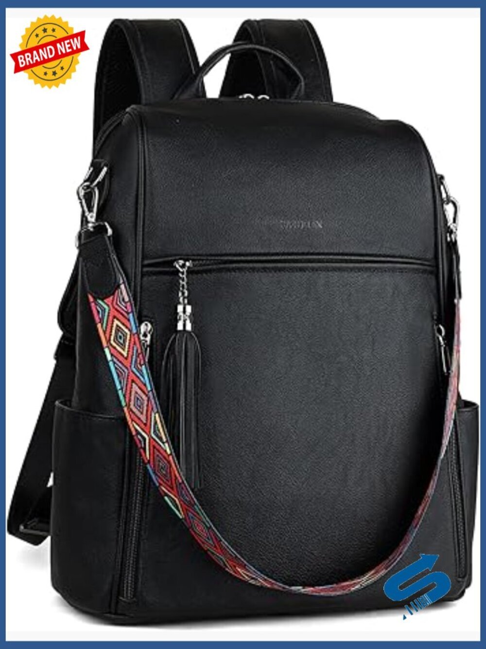 Leather Laptop Backpack for Women 15.6 inch Travel Computer Work Backpack